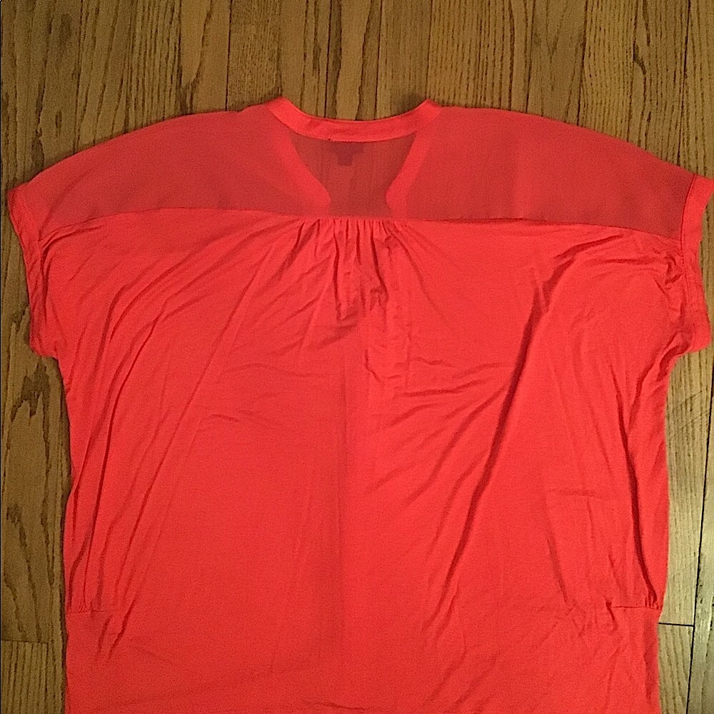 1X CORAL BLOUSE TUNIC TOP a.n.a.  NWOT SELF LINED FLATTERING FIT - Picture 3 of 4